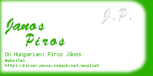 janos piros business card