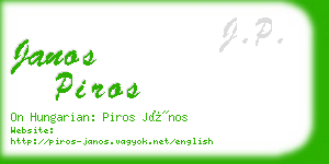 janos piros business card